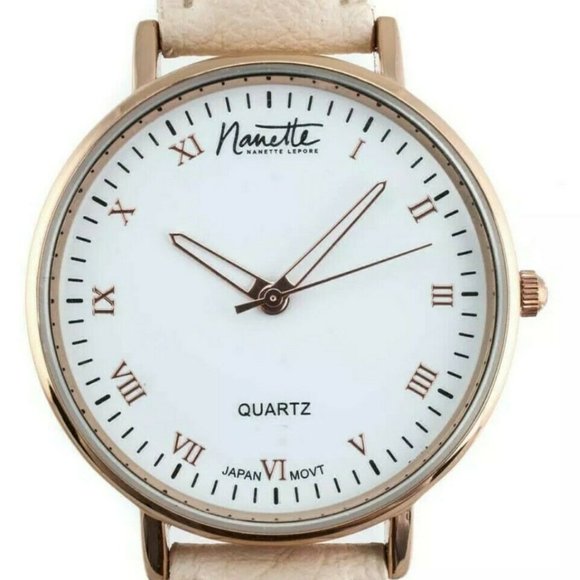 Nanette Lepore Quartz Nude Band Rose Gold Watch - Picture 1 of 6